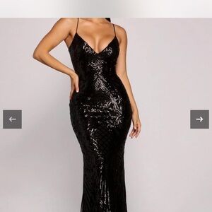Elegant Black Sequin Gown